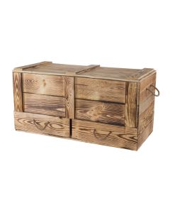Holz Zollhaus Truhe Vintage geflammt, 85 x 40 cm