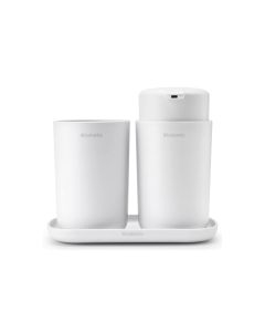 Brabantia Seifenspender-Set ReNew mit Zahnputzbecher und Schale Weiss
