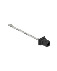 Delock Staubschutz für SC Stecker mit Kette, 1 Stk, schwarz