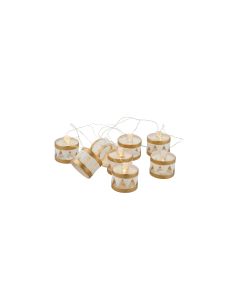 Sirius LED-Lichterkette Elly Trommel, 8 LED, 1.5 m, Gold