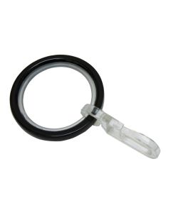 Gardinia Vorhangring mit Gleiteinlage Schwarz, 10 Stück