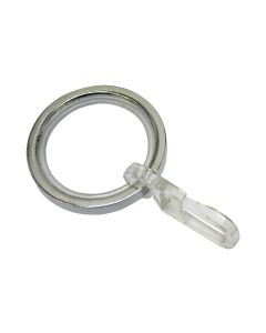 Gardinia Vorhangring mit Gleiteinlage Chrom, 10 Stück