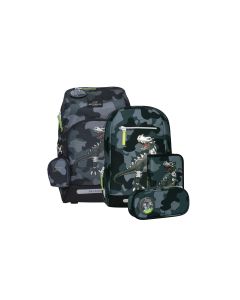Beckmann Schulrucksack-Set Active Air Flx Camo Rex 6-teilig