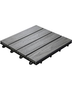 Florco Balkon-& Terrassenplatten WPC 3D anthrazit 30 x 30, 6 Stk.