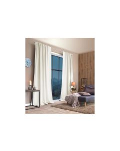 Stotz Decor AG Nachtvorhang mit Faltenband Samedan 135 cmx225 cm, Wollweiss