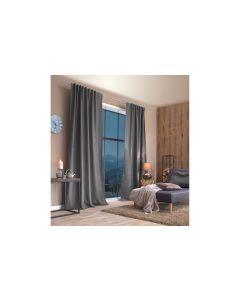 Stotz Decor AG Nachtvorhang mit Faltenband Samedan 135 cm x 225 cm, Grau