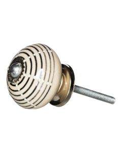 Tranquillo Möbelgriff handgemacht, Ø 4 cm, Beige/Silber