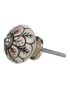 Tranquillo Möbelgriff handgemacht, Ø 4 cm, Beige/Silber