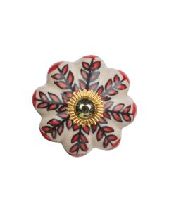 Tranquillo Möbelgriff handgemacht, Ø 4.5 cm, Weiss/Gold