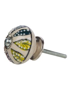 Tranquillo Möbelgriff handgemacht, Ø 4 cm, Mehrfarbig/Silber
