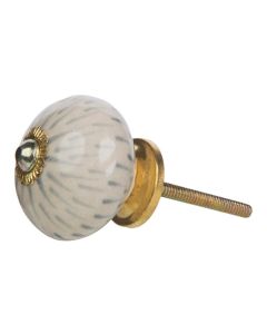 Tranquillo Möbelgriff handgemacht, Ø 4 cm, Weiss/Gold