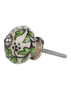 Tranquillo Möbelgriff handgemacht, Ø 4 cm, Weiss/Silber