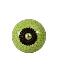 Tranquillo Möbelgriff handgemacht, Ø 4 cm, Grün/Schwarz