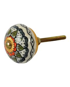 Tranquillo Möbelgriff handgemacht, Ø 4 cm, Mehrfarbig/Gold