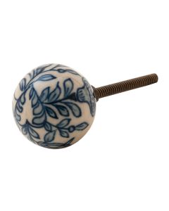 Tranquillo Möbelgriff handgemacht, Ø 3 cm, Blau/Weiss