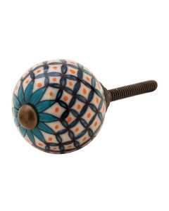 Tranquillo Möbelgriff handgemacht, Ø 3 cm, Mehrfarbig/Messing