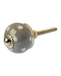 Tranquillo Möbelgriff handgemacht, Ø 2.7 cm, Grau/Silber