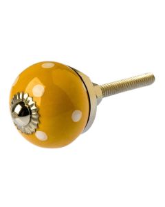 Tranquillo Möbelgriff handgemacht, Ø 2.7 cm, Gelb/Silber