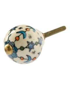 Tranquillo Möbelgriff handgemacht, Ø 3 cm, Weiss/Gold