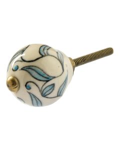 Tranquillo Möbelgriff handgemacht, Ø 3 cm, Weiss/Gold
