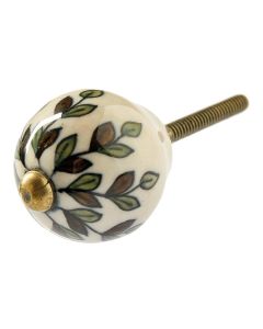 Tranquillo Möbelgriff handgemacht, Ø 3 cm, Weiss/Gold