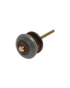 Tranquillo Möbelgriff handgemacht, Ø 3.3 cm, Grau/Messing