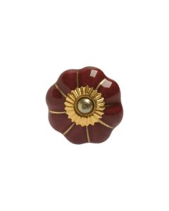 Tranquillo Möbelgriff handgemacht, Ø 4 cm, Rotbraun/Gold