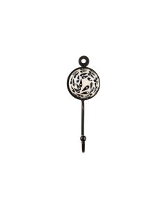 Tranquillo Wandhaken handbemalt Beige/Schwarz