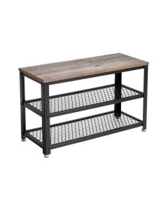 VASAGLE Schuhregal mit 2 Ablagen 73 x 45 cm, Nature/Schwarz