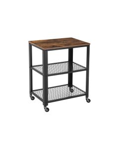 VASAGLE Bartrolley mit Rollen, 60 x 77.5 cm, Braun/Schwarz