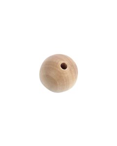 Rico Design Holzperlen Gebohrt 30 mm Nature, 12 Stück