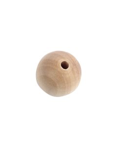Rico Design Holzperlen Gebohrt 40 mm Nature, 6 Stück