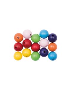 Rico Design Holzperlen Gebohrt 12 mm Mehrfarbig, 15 Stück