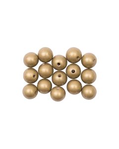 Rico Design Holzperlen Gebohrt 12 mm Gold, 15 Stück