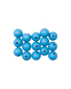 Rico Design Holzperlen Gebohrt 12 mm Hellblau, 15 Stück