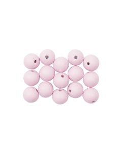 Rico Design Holzperlen Gebohrt 12 mm Rosa, 15 Stück