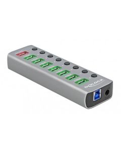 Delock USB-Hub 63264 USB 3.0 - 7x USB-A / 2x Ladeanschluss
