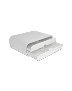 Delock Monitor Erhöhung mit zwei Schubladen Weiss
