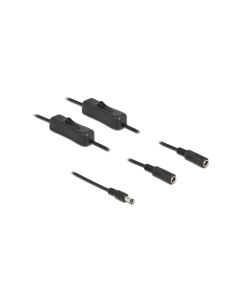 Delock Hohlstecker Kabel DC 5.5 x 2.1 mm zu 2 x DC mit Schalter 1 m