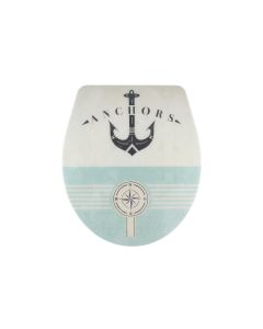 diaqua® Toilettensitz Nancy Anchor Absenkautomatik, Weiss/Hellblau