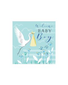 Cart Glückwunschkarte Welcome Baby Boy 16 x 16 cm