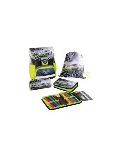 Eberhard Faber Schulthek-Set Racecar 4-teilig, Grün