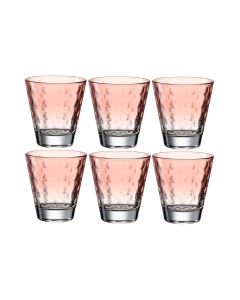 Leonardo Trinkglas Optic Pastell 215 ml, 6 Stück, Rot