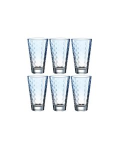 Leonardo Trinkglas Optic Pastell 300 ml, 6 Stück, Blau