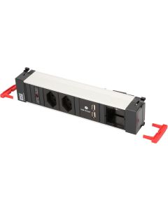 Bachmann Einbausteckerleiste POWER FRAME 2x T13, USB, Custom-ABD Leer