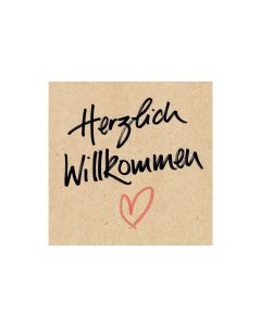 Braun + Company Papierservietten Herzlich Willkommen 33 cm x 33 cm, 20 Stück