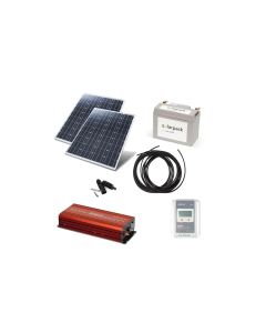 autosolar Inselanlage 200 W mit Wechselrichter und 55 Ah Batterie