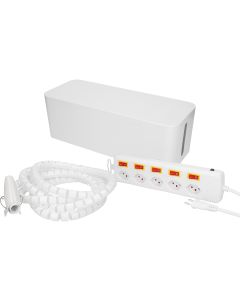 Max Hauri Kabelbox mit Multi-Switch Steckerleiste 5x T13 Weiss