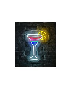 Vegas Lights LED Dekolicht Neonschild Cocktailglas 22 x 30 cm