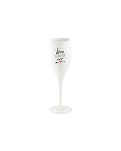 Koziol Sektglas Superglas Love is in the air 100 ml, 1 Stück, Weiss